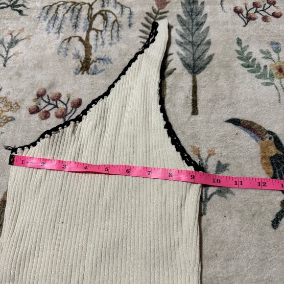 Cotton On Cream One-Shoulder Tank Top with Black Trim M NWT - Picture 5 of 5